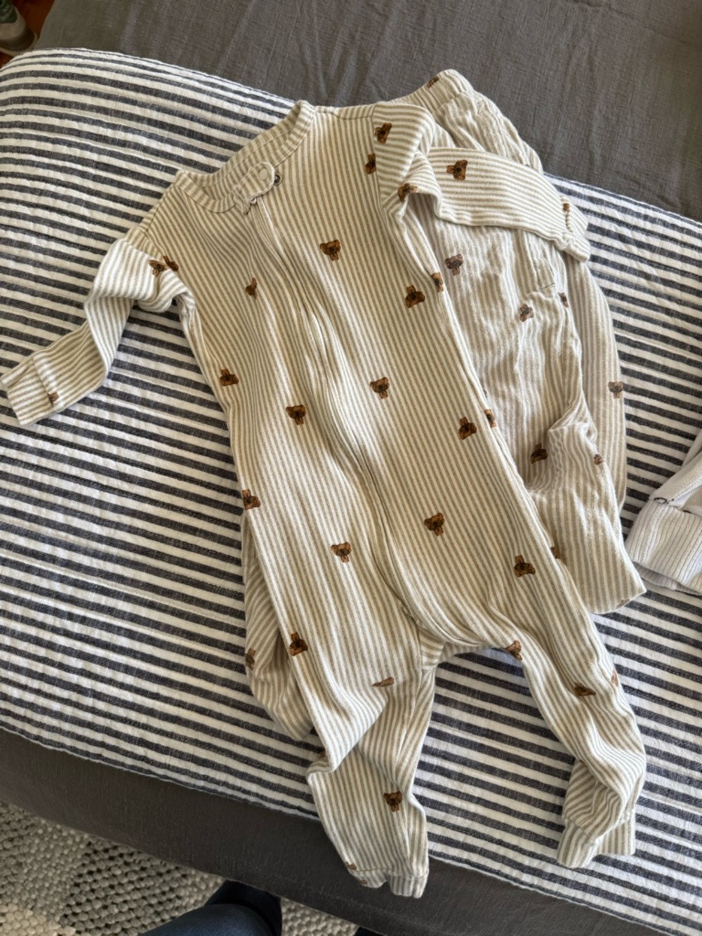Mom and baby matching Brennan Bear jammies M/18M